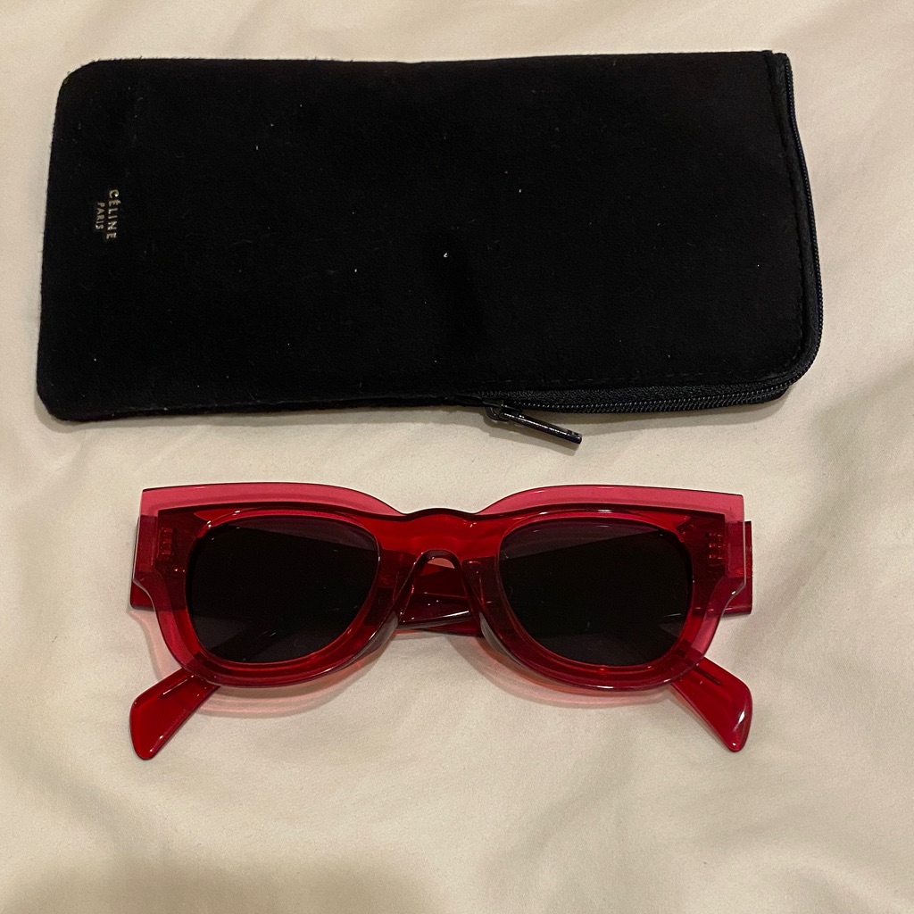 Celine Red Transparent Frame Sunglasses